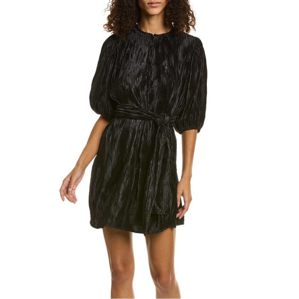 NWT Ganni Pleated Satin Mini Dress